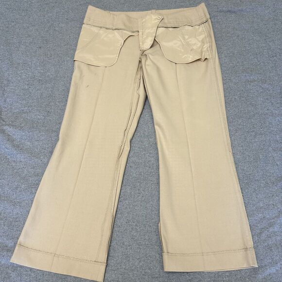 Theory Women's Beige Stretch Cropped Flare 4-Pockets Pants Sz 6 - Picture 8 of 10